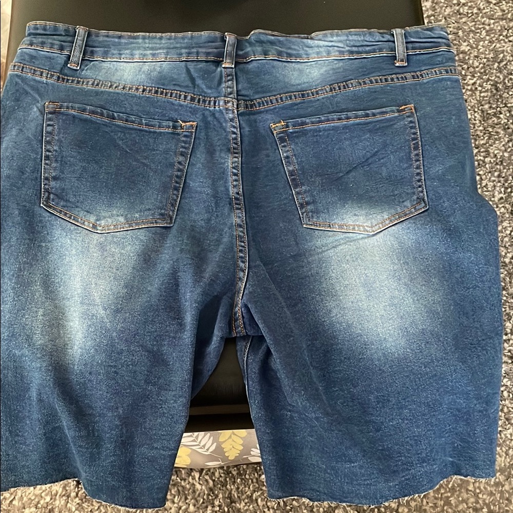 Hot Kiss Ripped Blue Denim Shorts - Picture 4 of 4